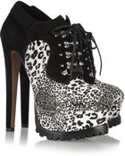 Alaïa Animalprint Calf Hair and Suede Ankle Boots - Lyst