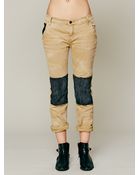 Free People Fp Patched Twill Herringbone Pant - Lyst