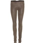 Helmut Lang Patina Stretch Leather Leggings - Lyst