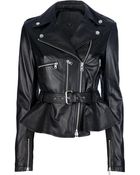 McQ by Alexander McQueen Peplum Leather Jacket - Lyst