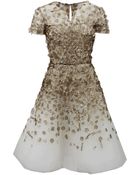 Oscar de la Renta Embellished Cocktail Dress - Lyst