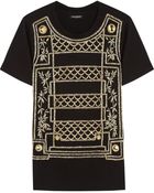 Balmain Embellished Cotton Tshirt - Lyst