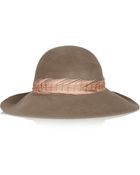 Eugenia Kim Blake Feather-trimmed Rabbit-felt Hat - Lyst
