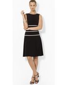 Ralph Lauren Lauren Two-Tone Sleeveless Dress - Lyst
