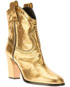 Casadei Metallic Ankle Boot - Lyst