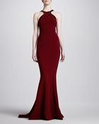 Michael Kors Faux-python Halter Gown Cinnabar - Lyst