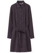 Uniqlo Silk Print Long Sleeve Shirt Dress - Lyst