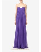 Alexander McQueen Bustier Chiffon Gown - Lyst