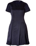 Jil Sander Navy Silk Dress - Lyst