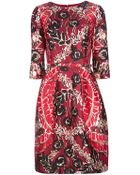 Oscar de la Renta Abstract Print Dress - Lyst