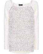 Mango Flecked Panel Sweater - Lyst