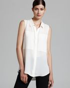 Theory Blouse - Duria Double Georgette Sleeveless - Lyst