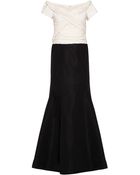 Carolina Herrera Off Shoulder Contrast Faille Gown - Lyst
