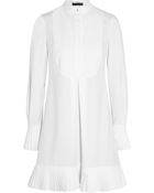 Alexander McQueen Pleated Cottonpiqué Shirt Dress - Lyst
