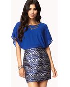 Forever 21 Metallic Geo Mini Skirt - Lyst