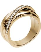 Michael Kors Goldtone Crystal Intertwined Ring - Lyst