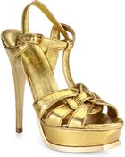 ysl gold platforms