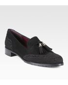 Stuart Weitzman Guything Leather Suede Tassel Loafers - Lyst