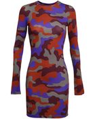 Christopher Kane Camouflage Printed Jersey Dress - Lyst
