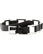 Saint Laurent Leather Belt With Metallic Links - Lyst
