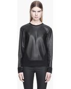 Helmut Lang Ink Leather Sweatshirt - Lyst