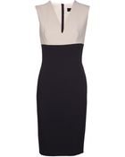 Lanvin Vneck Fitted Dress - Lyst