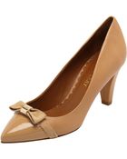 Mulberry Bow Mid Heel Pump - Lyst