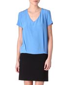 Sandro Roche Twotone Silk Dress - Lyst