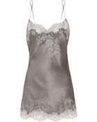 Carine Gilson Sonia Lace appliquéd Silk satin Chemise - Lyst