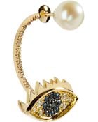 Delfina Delettrez Gold Cartoon Eye And Pearl Earring - Lyst