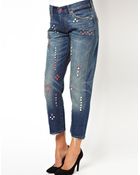 Levi's Levis Studded 501 Boyfriend Jeans - Lyst