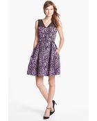 Taylor Dresses Print Fit Flare Dress - Lyst