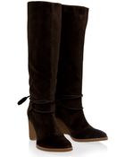 Vanessa Bruno Athé Velvet Rubber Wedge Boots - Lyst