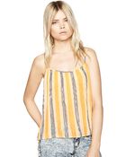 BCBGeneration Striped Pleated Tank Top - Lyst