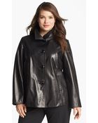 Ellen Tracy Aline Leather Jacket - Lyst