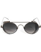Linda Farrow Snake-trimmed Round Sunglasses - Lyst