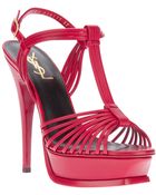 Saint Laurent Strappy Tbar Sandal - Lyst