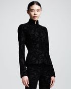 Alexander McQueen Flocked Flannel Mandarincollar Jacket - Lyst