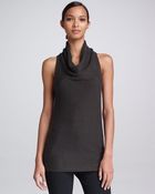 Donna Karan New York Sleeveless Cowlneck Top Flint - Lyst