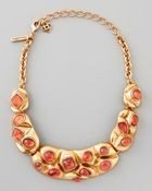 Oscar de la Renta Geometric Cabochon Bib Necklace Melon - Lyst