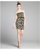 BCBGMAXAZRIA Black Combo Stretch 'Alyssa' Tribal Print Strapless Dress - Lyst