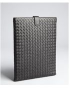 Bottega Veneta Black Intrecciato Leather Ipad Case - Lyst