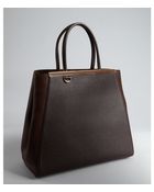 Fendi Dark Brown Leather 2jours Large Tote - Lyst