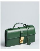 Giorgio Armani Fern Green Leather Top Handle Convertible Shoulder Bag - Lyst