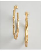 Kenneth Jay Lane Gold Bamboo Hoop Earrings - Lyst