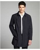 Prada Navy Water-Resistant Button Down Three-Quarter Coat - Lyst