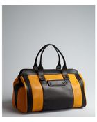 Chloé Pumpkin and Black Leather Alice Colorblock Satchel - Lyst