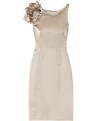Lela Rose Ruffled Silksatin Dress - Lyst
