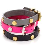 Marc By Marc Jacobs Turnlock Leather Wrap Bracelet - Lyst