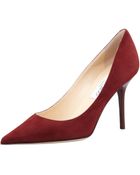 Jimmy Choo Agnes Suede Pointed Toe Pump - Lyst